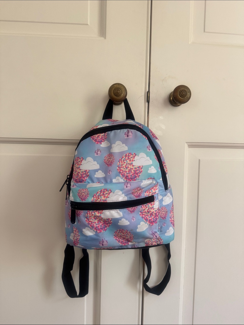 Disney Pixar Kids Light Blue Hot Air Balloon Print small Backpack